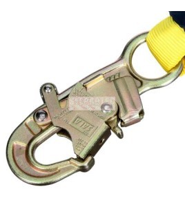 DBI-SALA 3M coated web shock-absorbing lanyard, close-up of a snap hook