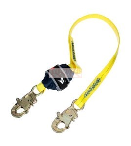 DBI-SALA 3M coated web shock-absorbing lanyard, close-up of the second snap hook