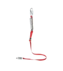 Protecta 3M Adjustable Shock-Absorbing Lanyard in Webbing, Large Hook, 6 ft 1341050C
