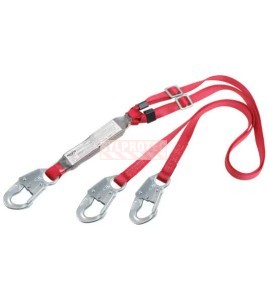 Longe double en Y amortisseuse de choc réglable à 100% Protecta 3M en tissus, 6 pi 1342250C
