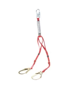 Protecta 3M Shock-Absorbing Y-Lanyard in Webbing, Large Rebar Hooks 1342275C