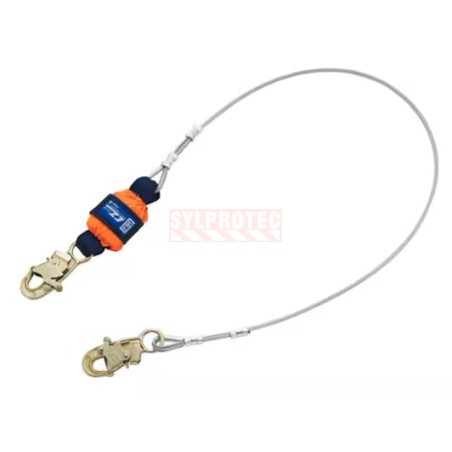 Force2 EZ-Stop DBI-SALA 3M 1246066C lanyard, vinyl-coated steel cable and 3/4 in steel snap hooks
