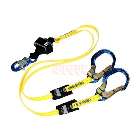 Longe Y enduite arc crochets alu DBI-SALA 3M 1246600C, vue d’ensemble