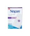Emballage Nexcare H3564-CA de cinq pansements avec compresse tout-en-un, vue de face.