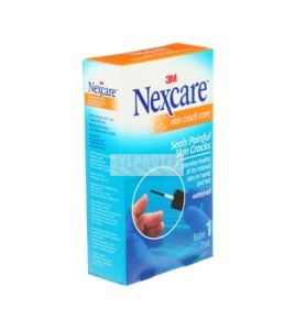 Emballage Nexcare 112-CA, vue de trois quarts avec face anglaise et côté gauche turquoise.