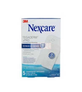 Boîte Nexcare Tegaderm avec compresse H3584-CA, 5 pansements transparents, face anglaise