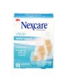 Boîte Nexcare clear waterproof 432-50-CA, 50 pansements assortis, face anglaise