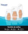 Trois formats de pansements Nexcare MHW-15-CA sous l'eau, variété de tailles