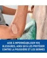 Pansement Nexcare MHW-15-CA sur un coude en escalade, protège de la poussière et des germes