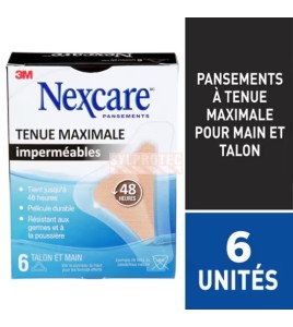 Boîte Nexcare MHWH-06-CA et bandeau pansements à tenue maximale pour main et talon, 6 unités