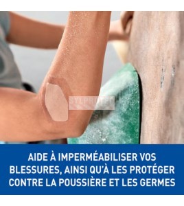 Pansement Nexcare MHWH-06-CA sur un coude en escalade, protège de la poussière et des germes
