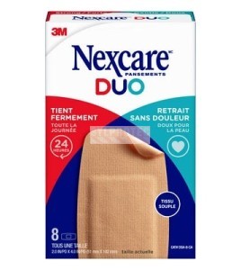 Nexcare Duo DSA-8-CA box, 8 knee and elbow bandages, French side