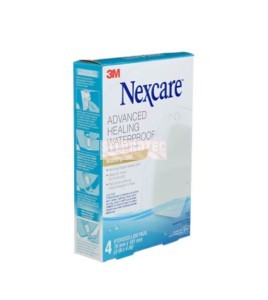 Nexcare advanced healing waterproof AHD-06-CA box, 4 hydrocolloid pads, English side
