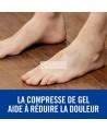Nexcare AHD-06-CA hydrocolloid pad on a heel, the gel pad helps reduce pain