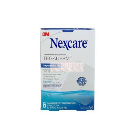 Nexcare Tegaderm waterproof transparent dressing H1624-06-CA box, 6 dressings 6 x 7 cm, French side
