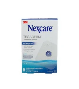 Boîte Nexcare Tegaderm waterproof transparent dressing H1624-06-CA, 6 pansements, face anglaise