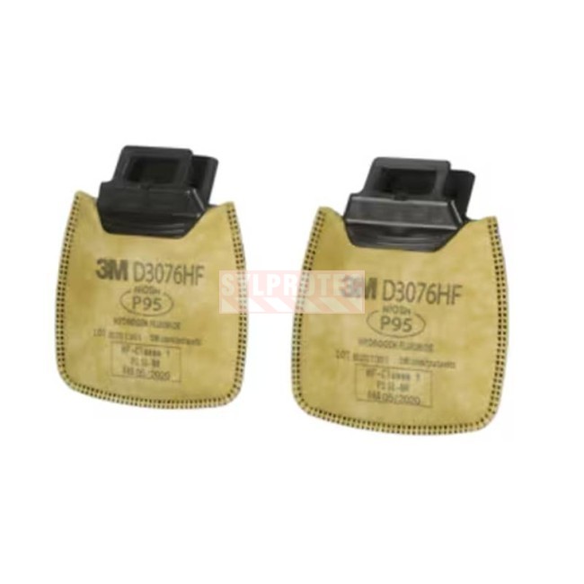 3M Secure Click Filter D3076HF, P95, Hydrogen Fluoride, Acid Gas