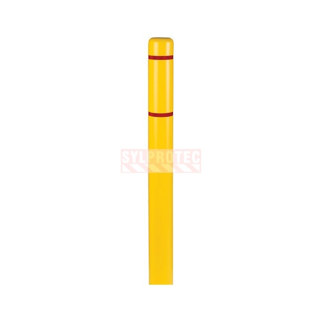 Innoplast HDPE safety bollard cover, red or yellow - Fits bollard: 4-1/2 in dia. × 64 in , Colour: yellow