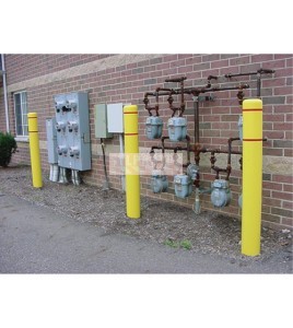 Couvre-bollard de protection en PEHD Innoplast, rouge ou jaune