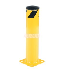 Bollard de protection en acier Vestil, jaune - Hauteur : 24 po , Diamètre : 5-1/2 po