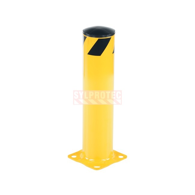 Bollard de protection en acier Vestil, jaune - Hauteur : 24 po , Diamètre : 5-1/2 po