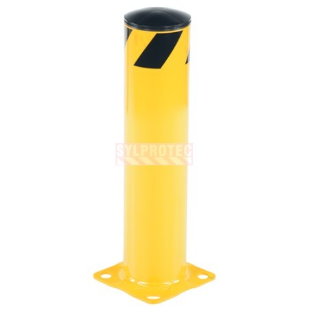 Vestil steel safety bollard, yellow - Height: 24 in , Diameter: 5-1/2 in
