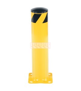 Bollard de protection en acier Vestil, jaune - Hauteur : 24 po , Diamètre : 5-1/2 po