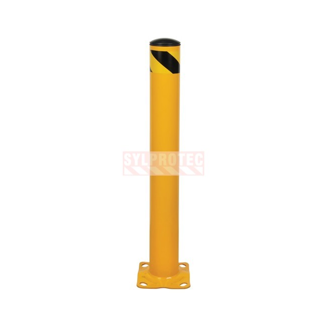 Kleton steel safety bollard, 4-1/2 in diameter, yellow
