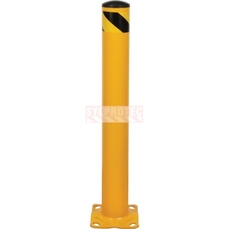 Kleton steel safety bollard, 4-1/2 in diameter, yellow