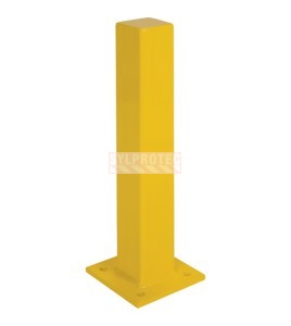 Bollard de protection robuste Kleton, tube carré de 4 po, jaune