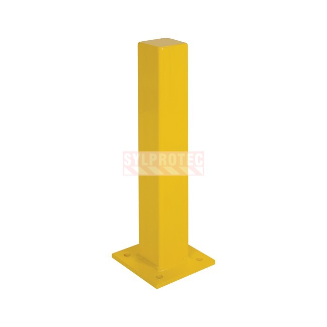 Bollard de protection robuste Kleton, tube carré de 4 po, jaune