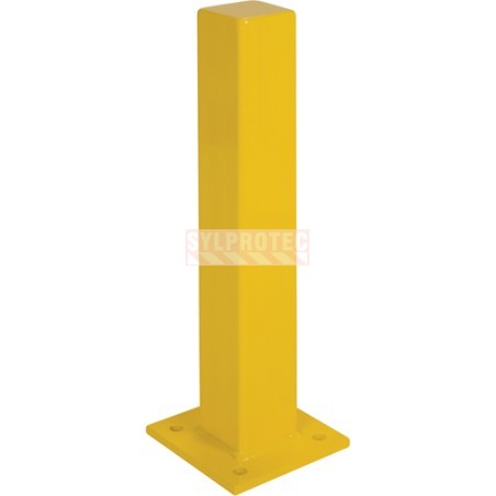 Bollard de protection robuste Kleton, tube carré de 4 po, jaune