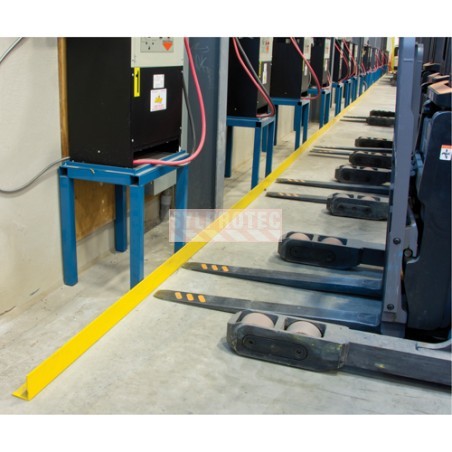 Kleton steel floor angle guard rail 120 in, safety yellow