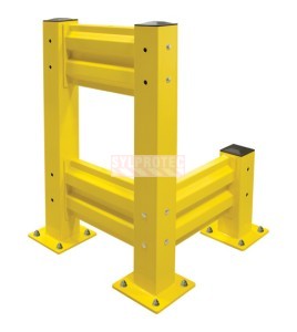 Garde-corps industriel en acier Kleton 115 po, jaune sécurité