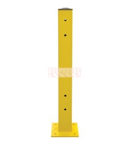 Kleton steel double guard rail post, safety yellow