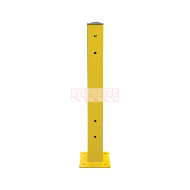 Kleton steel double guard rail post, safety yellow