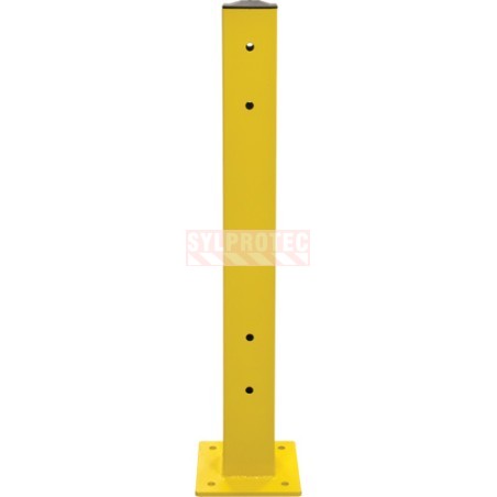 Poteau double pour garde-corps industriel en acier Kleton, jaune