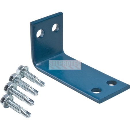 Kleton wall bracket kit for wire mesh partition post, blue