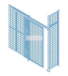 Support mural Kleton pour poteau de cloison grillagée, bleu