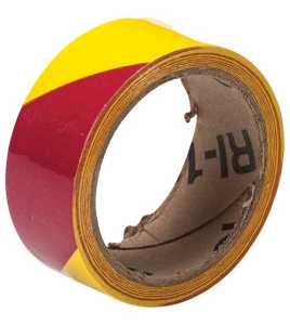 Brady laminated vinyl marking tape, magenta and yellow, 54 ft