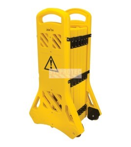 Zenith portable mobile barrier, yellow, 40 in H X 13 ft