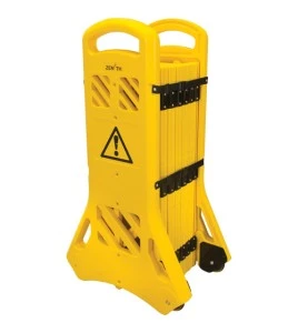 Zenith portable mobile barrier, yellow, 40 in H X 13 ft