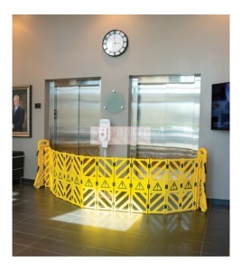 Zenith portable mobile barrier, yellow, 40 in H X 13 ft