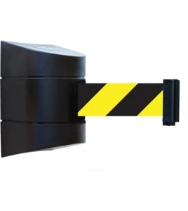 Unité murale TensaBarrier Tensator magnétique, ruban noir/jaune 15 pi