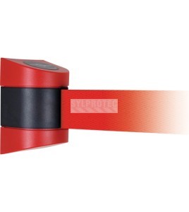 Tensator TensaBarrier screw-mount wall unit, red tape 15 ft