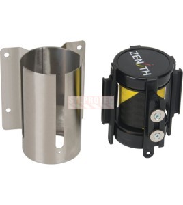 Barrière murale à ruban magnétique Zenith 7 pi, fini inox