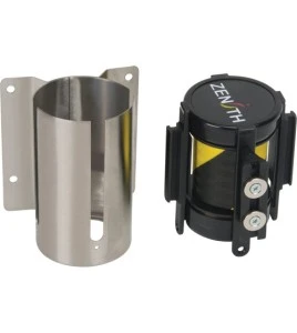 Barrière murale à ruban magnétique Zenith 7 pi, fini inox