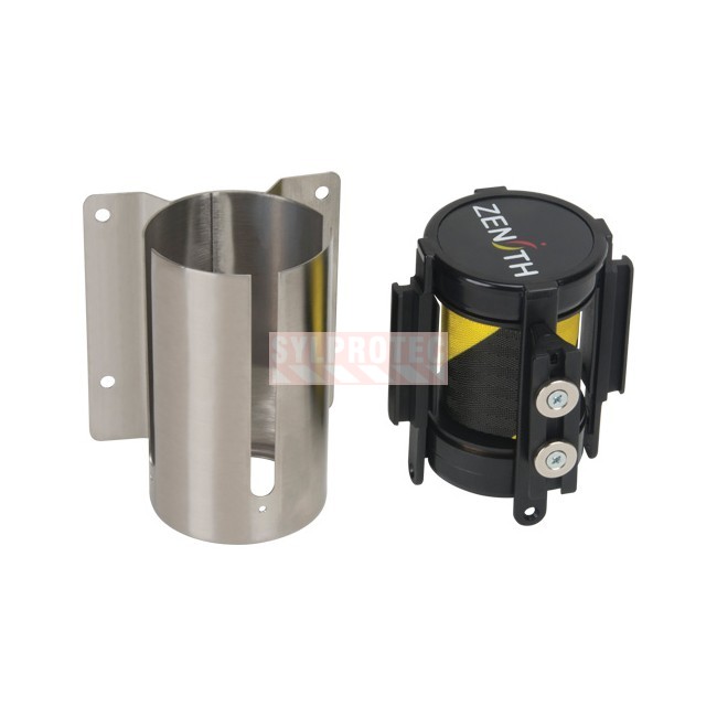 Barrière murale à ruban magnétique Zenith 7 pi, fini inox