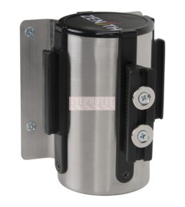 Barrière murale à ruban magnétique Zenith 7 pi, fini inox