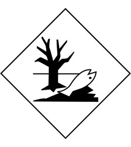 Marine pollutant mark placard, adhesive vinyl, 10-3/4 in